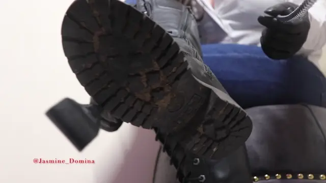 Poster: Jasmine Domina: Beaten Boot Boy Dirty Talk and Masturbation Instructions