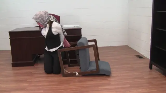 Poster: Silk scarf secretary gagged with her own product