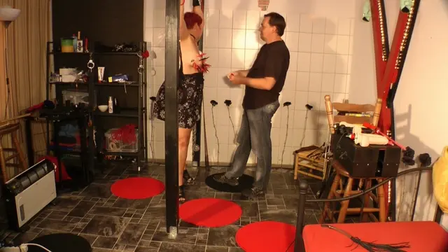 Poster: Annadevot - Clamped in mini dress