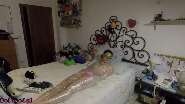 Poster: Tickle and orgasm while she is mummified