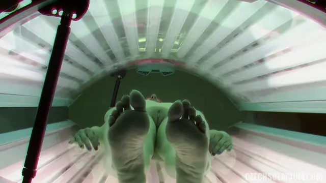 Poster: lesbian bdsm spanking Busty brunette in solarium 4, bdsm on bdsm porn