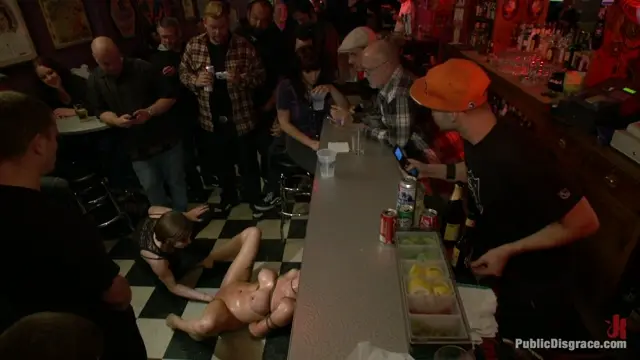 Poster: Rain Degrey Cums Like a Demon in a Crowded Bar