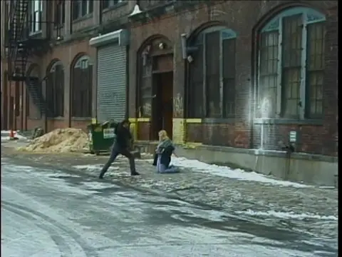 Poster: BDSM mistress attaches weighted clamps to leashed blonde s pussy