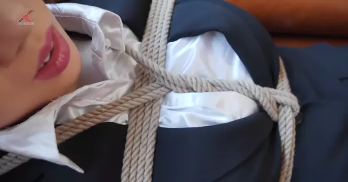 Poster: Asian Girls Bound and Gagged china rope bondage shibari ballgag hogtie ol