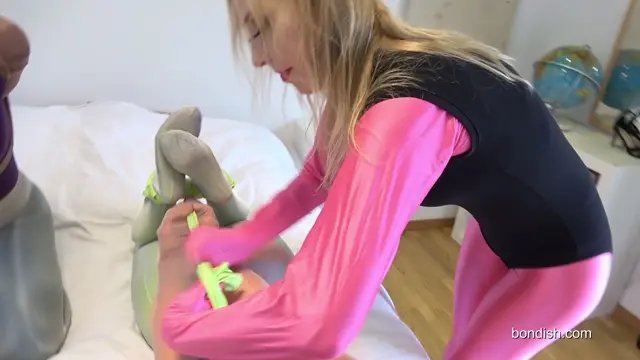 Poster: Lesbian Pantyhose Bondage Threesome