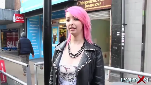 Poster: Pink hair slut flashing in public*