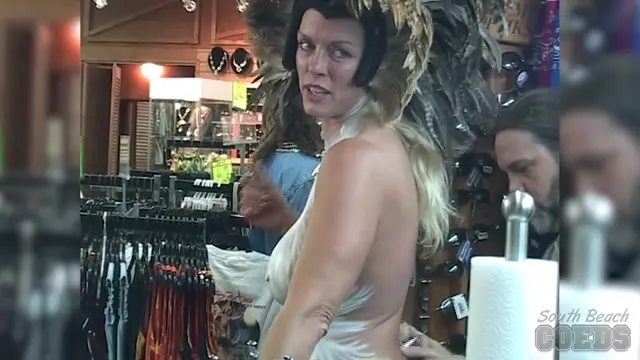 Poster: Vintage Fantasy Fest Key West Florida Party Girl Naked In Public Dvd