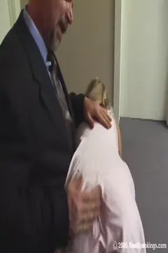 Poster: Ms. Burns is Spanked in the Living Room