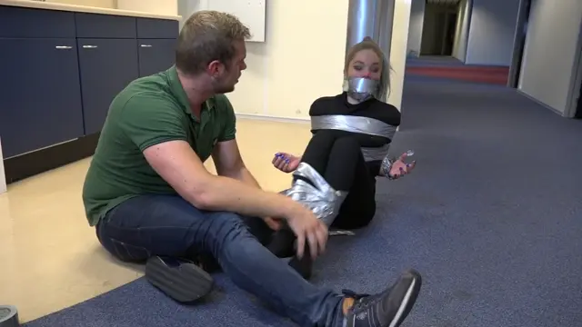 Poster: Female burglar caught and tickled