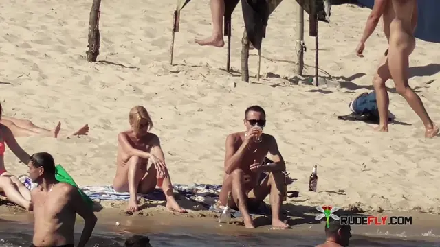 Poster: Great day on a naturist strand in Estepona, Spain.