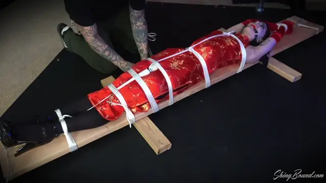 Poster: Shiny Bound – Lydia black – Glamour Girl Tied and Vibed