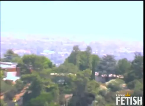 Poster: Horny black couple have amazing sex outdoor by the pool