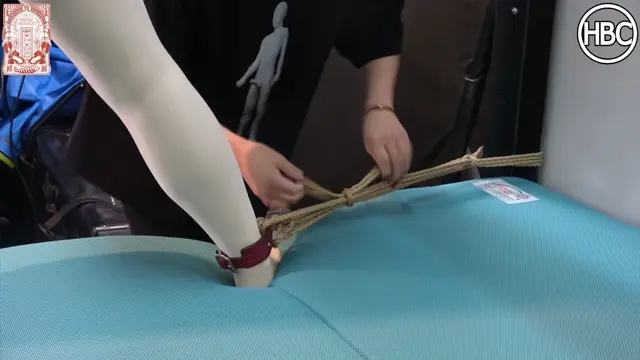 Poster: HBC X TBL; Hinako Tied Spread Eagle in Skin Colored Zentai Suit and Tickle By Mistress Chiaki