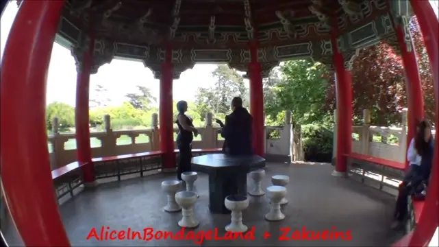 Poster: BONUS VIDEO Golden Gate Park Chinese Pavilion Public Latex Fetish Photoshoot